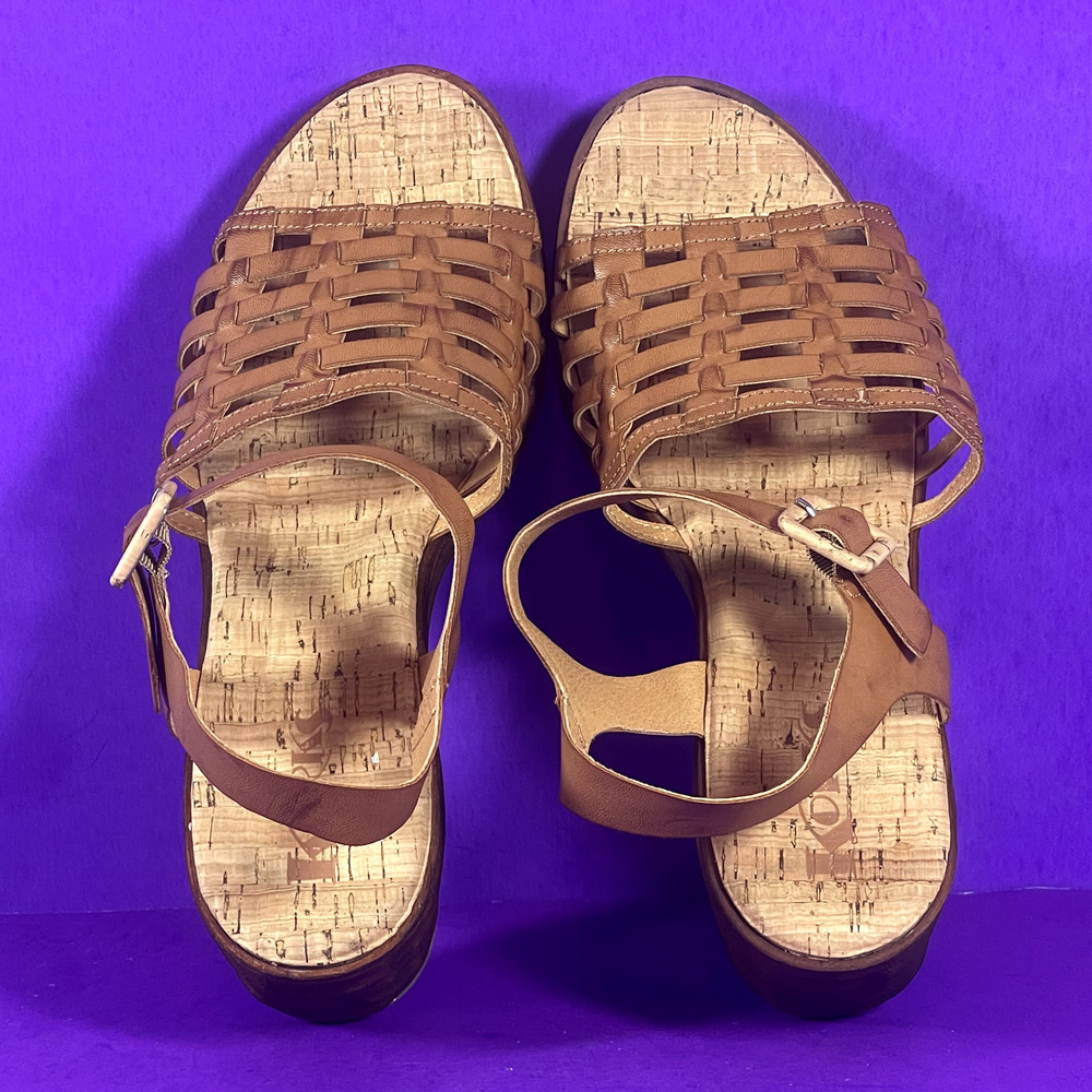 Korks-Ease Women's Size 11 M Marley Tan Ankle Strap Platform Wedges Sandals-NEW - Picture 5 of 8